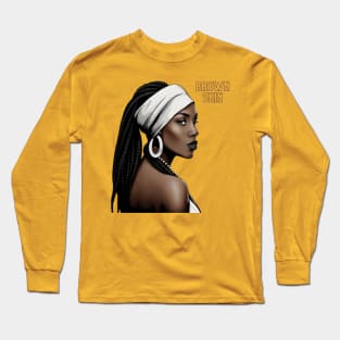 Brown Skin White Head Wrap Beauty Long Sleeve T-Shirt